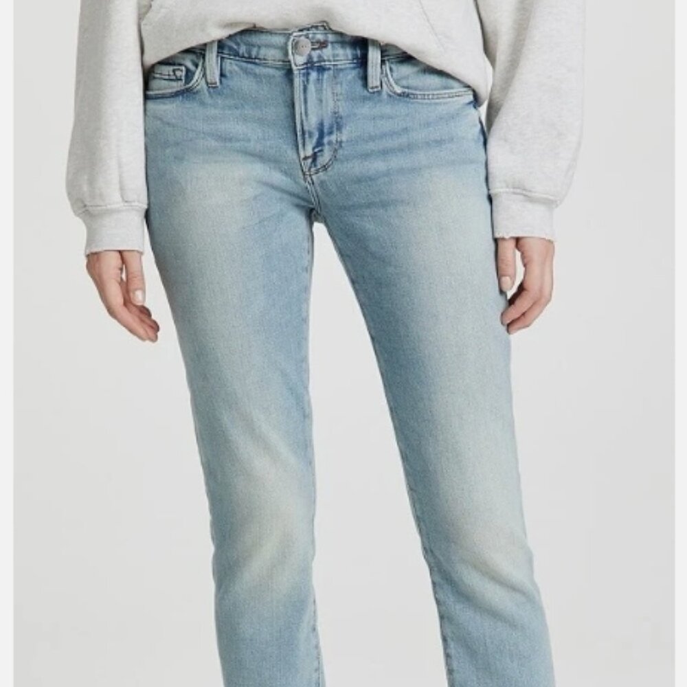 FRAME LE GARCON JEANS  COLOR: SPOTLIGHT STRAIGHT MID SLIM BLUE WAIST SIZE 29